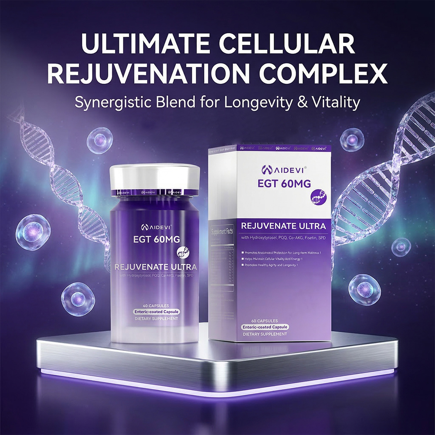 AIDEVI EGT 60MG Rejuvenate Ultra – Ergothioneine Anti-Aging Supplement